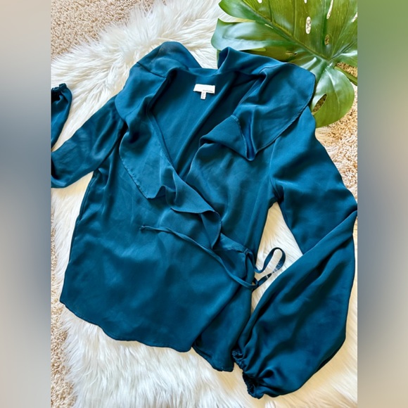 *sold* June & Hudson Ruffle Wrap Top - Picture 8 of 12